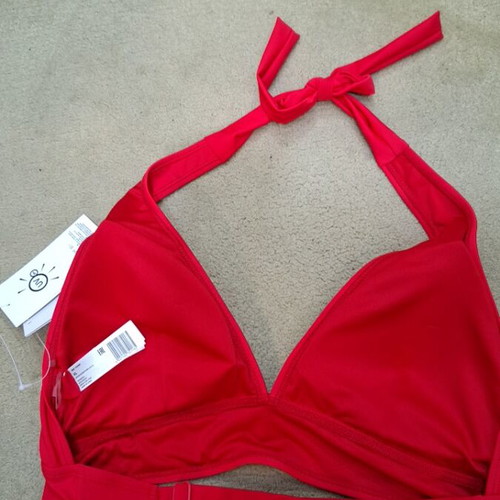 4F Women's Swimwear Top XL Red new with UV protection