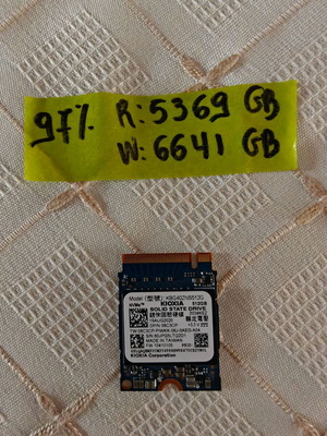 Kioxia SSD 512GB used, model KBG40ZNS512G M.2 2230 NVMe
