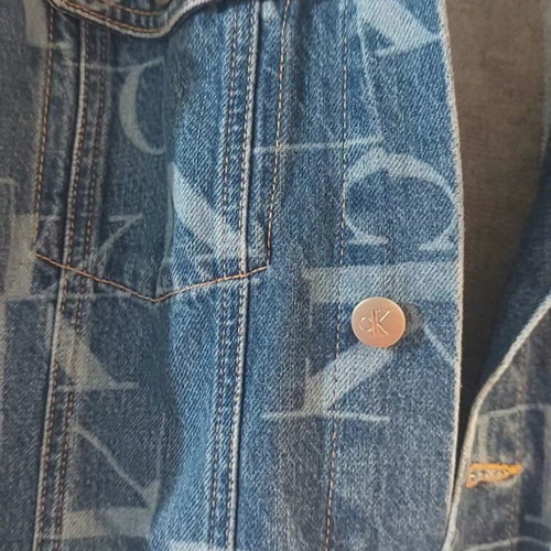 Calvin Klein Jeans denim jacket like new with all-over CK monogram