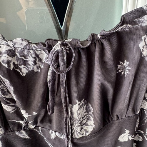 Sinsay Summer Dress Black and White with Floral Print New XXL