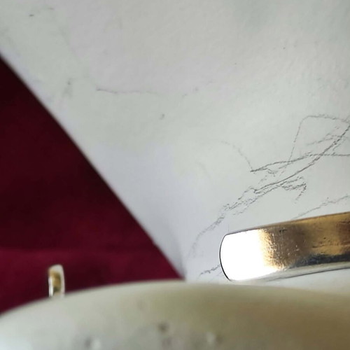 Silver cuff bracelet 925, like new, with three square garnets