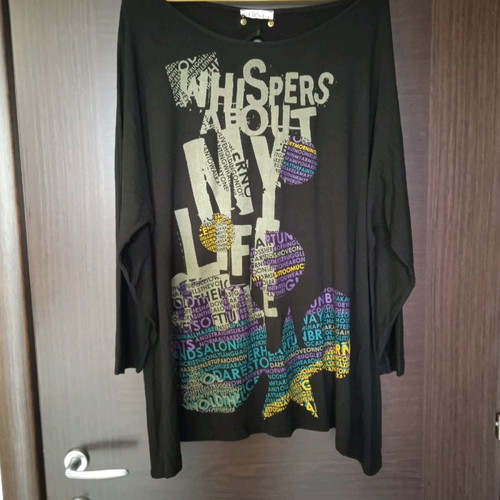 Women's blouse used black with design, size 3, Dina