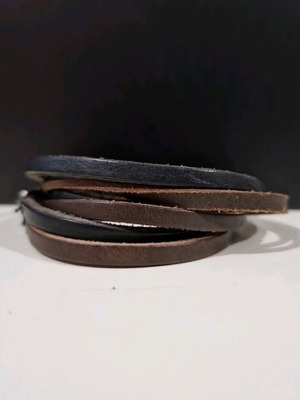 Men's leather bracelet new, two-tone brown and black