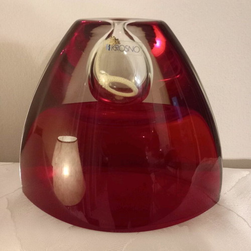 Krosno oil lamp like new made of solid crystal