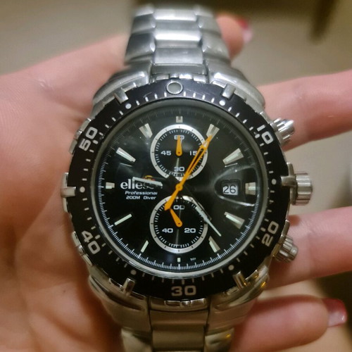 Ellesse Professional Diver Chronograph watch like new, 200M, sapphire crystal