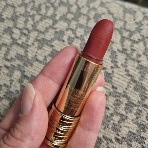 Lancome L'Absolu Rouge lipstick used, shade 399