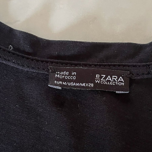 Zara black sleeveless top with lace, like new, size M