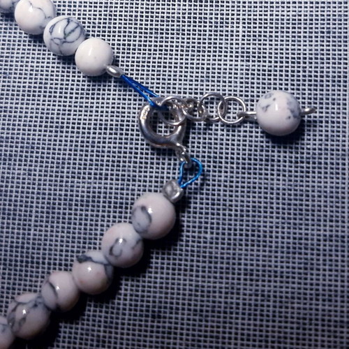 Myrto Bracelet with Magnesite and 925 Silver, Handmade, New