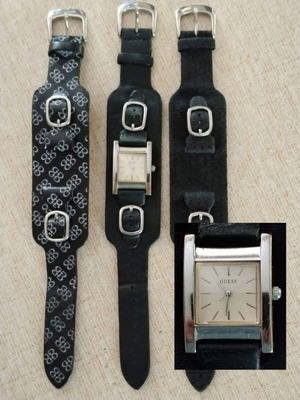 Guess vintage wristwatch used with two leather straps