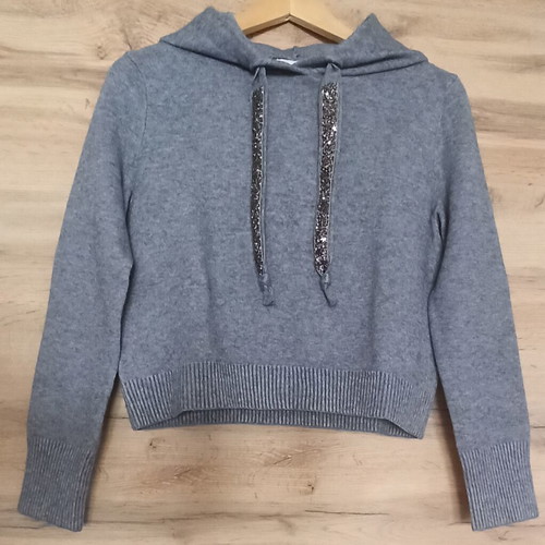 Knitted cropped sweater Zara like new, gray, size Medium