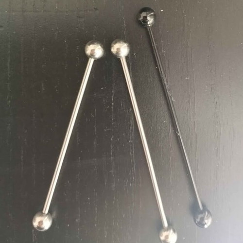 Steel Bars like new, set of 3, black and silver