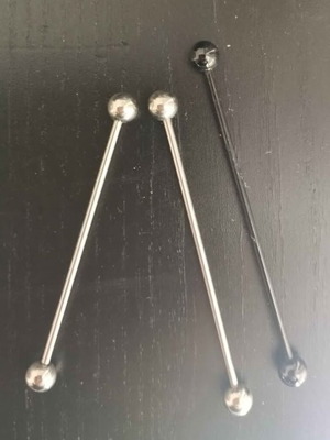 Steel Bars like new, set of 3, black and silver