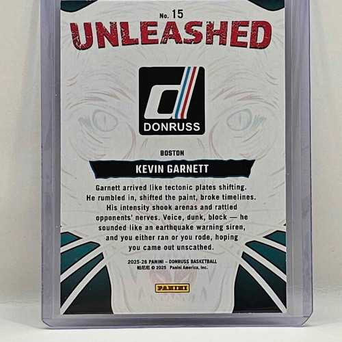 2025-26 Panini Donruss NBA Kevin Garnett Unleashed Boston Celtics #15 new