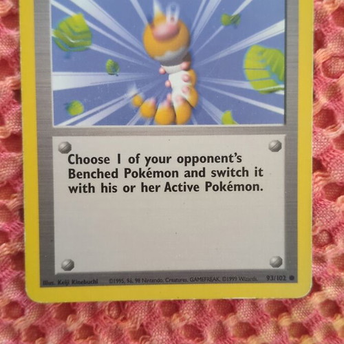 Pokemon card Gust of Wind used trainer card 90s