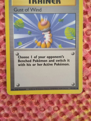 Pokemon card Gust of Wind used trainer card 90s