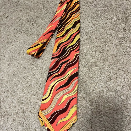 Emilio Pucci men's silk tie like new, multicolor