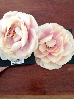 Accessorize fabric flowers for hair, set of 2 large pieces