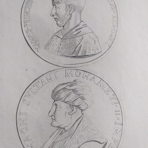 Sultan Muhammad II Medals used, authentic 1810 chalcography
