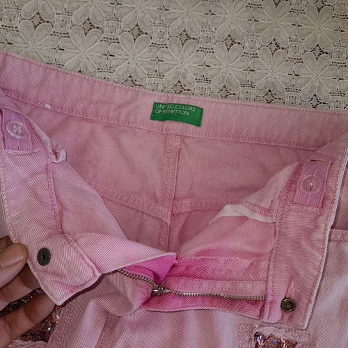 Benetton women's pink jeans size M like new