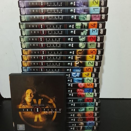 The X-Files DVD collection used, 27 discs from various seasons
