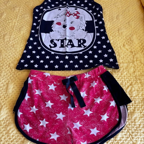 Pajama set like new, size M, blue and red