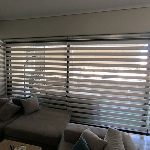 Zebra roller blind double-sided like new, inox cassette