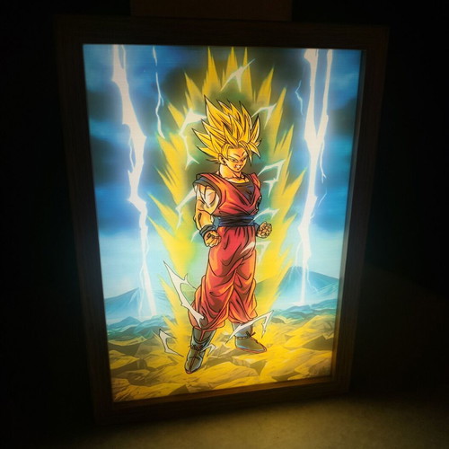 Dragon Ball LED Light Box Goku Super Saiyan frame new