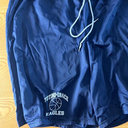Nike vintage mesh basketball shorts XXL used, navy Totino-Grace Eagles