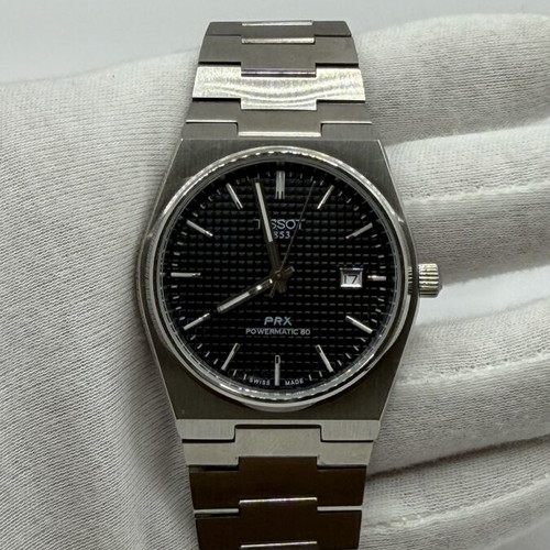 Tissot PRX Powermatic 80 watch, black dial