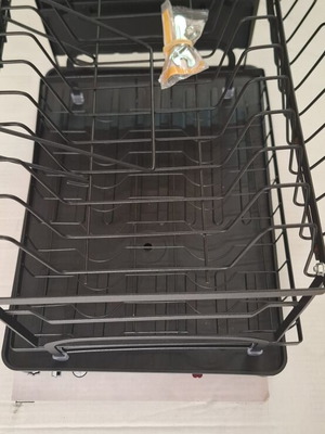 Dish rack with 12 plate slots, new, includes assembly tools