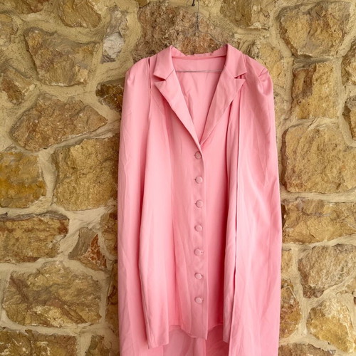 Dress with integrated cape pink, size XL, like new
