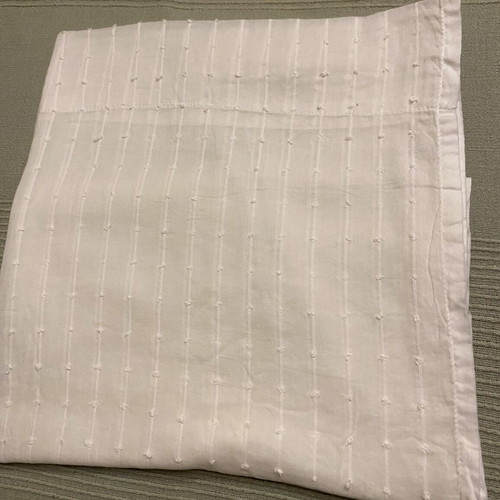 Fabric for curtain white, new, stitched sides and bottom, 108x136 cm