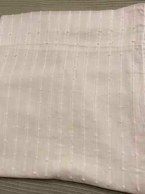 Fabric for curtain white, new, stitched sides and bottom, 108x136 cm