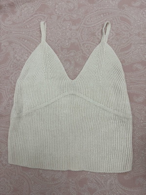 Knit crop top Zara size S beige like new