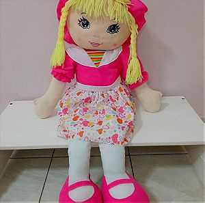Κούκλα Πάνινη με Ρόζ Φόρεμα & Καπέλο 90 εκ