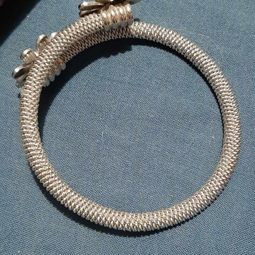 Cuff flower bracelet stainless steel new, silver and gold