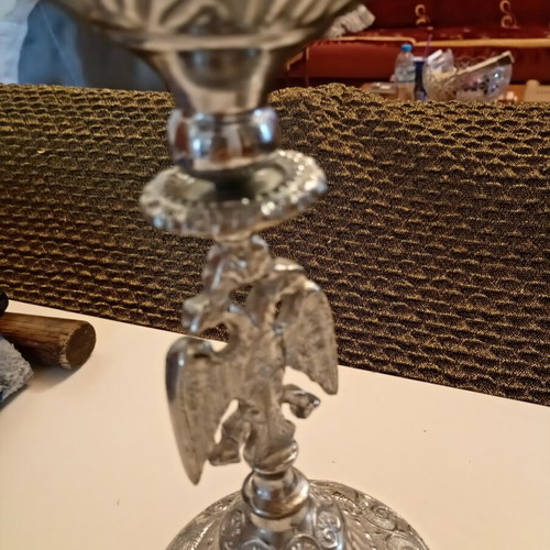 Silver-plated Holy Altar Candleholders like new, set of two