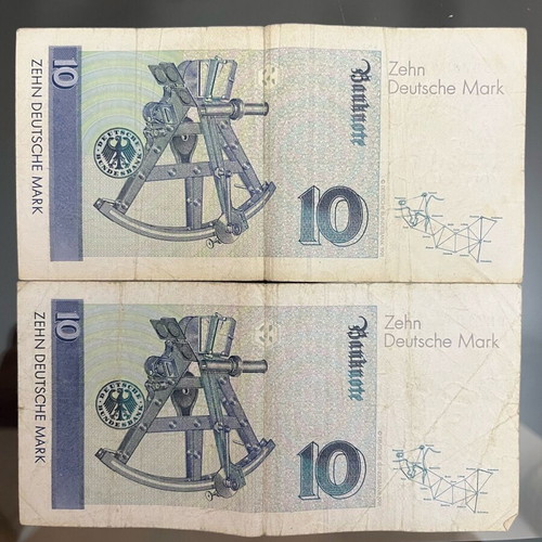 German marks used, set of 2 pieces 1989