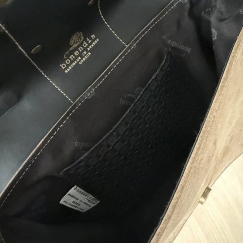 Bonendis leather shoulder bag like new beige brown handmade