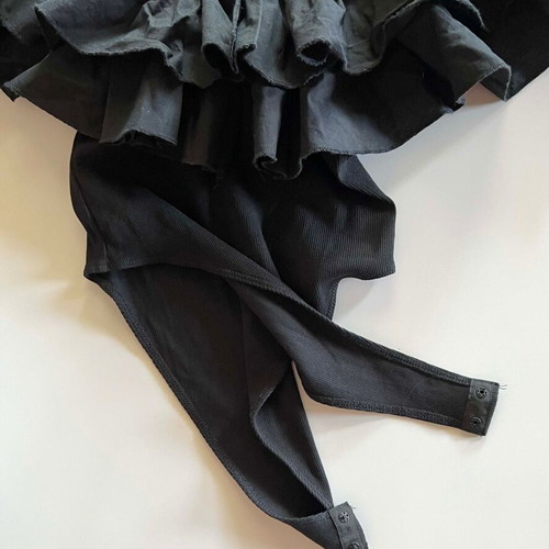 Zara bodysuit with ruffles like new, black, size M