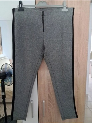 Elastic pants leggings, black and white, XXL