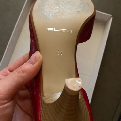 Elite heels like new, red, genuine leather, size 36
