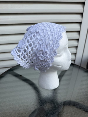 Handmade Crochet Floral Lace Bandana, white
