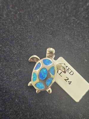 Silver 925 pendant with synthetic blue opal, new
