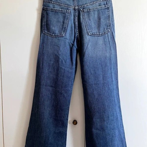 Zara blue high-waisted jeans with wide legs used, size 164 cm