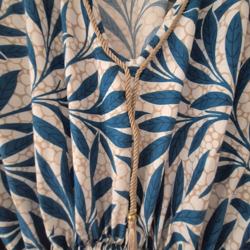 Long floral dress one size blue, new from Egypt