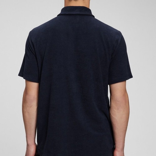 Gap fleece polo shirt with collar and pocket, like new, ultramarine blue, L/XL