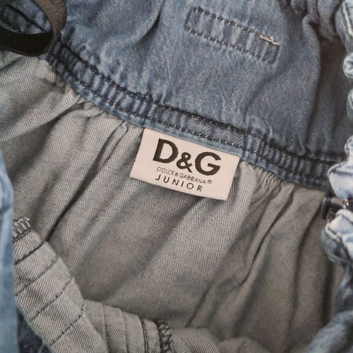 Dolce&Gabbana denim skirt used for girls 4-6 years with bow and pleats