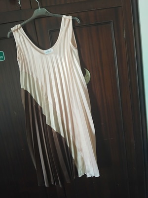 Manolo pleated satin dress like new, multicolor