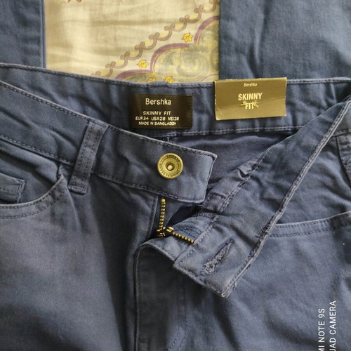Bershka men's blue skinny pants new XS